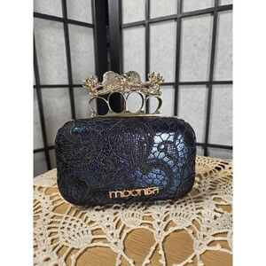 Moonisa Whimsigoth Knuckle Duster Lace Gothic Glam Evening Clutch Bag One Size